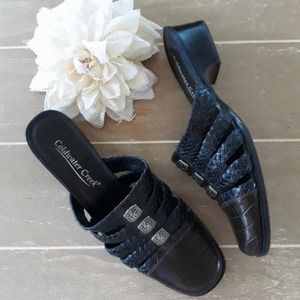 Coldwater Creek Leather Closed Toe Mules